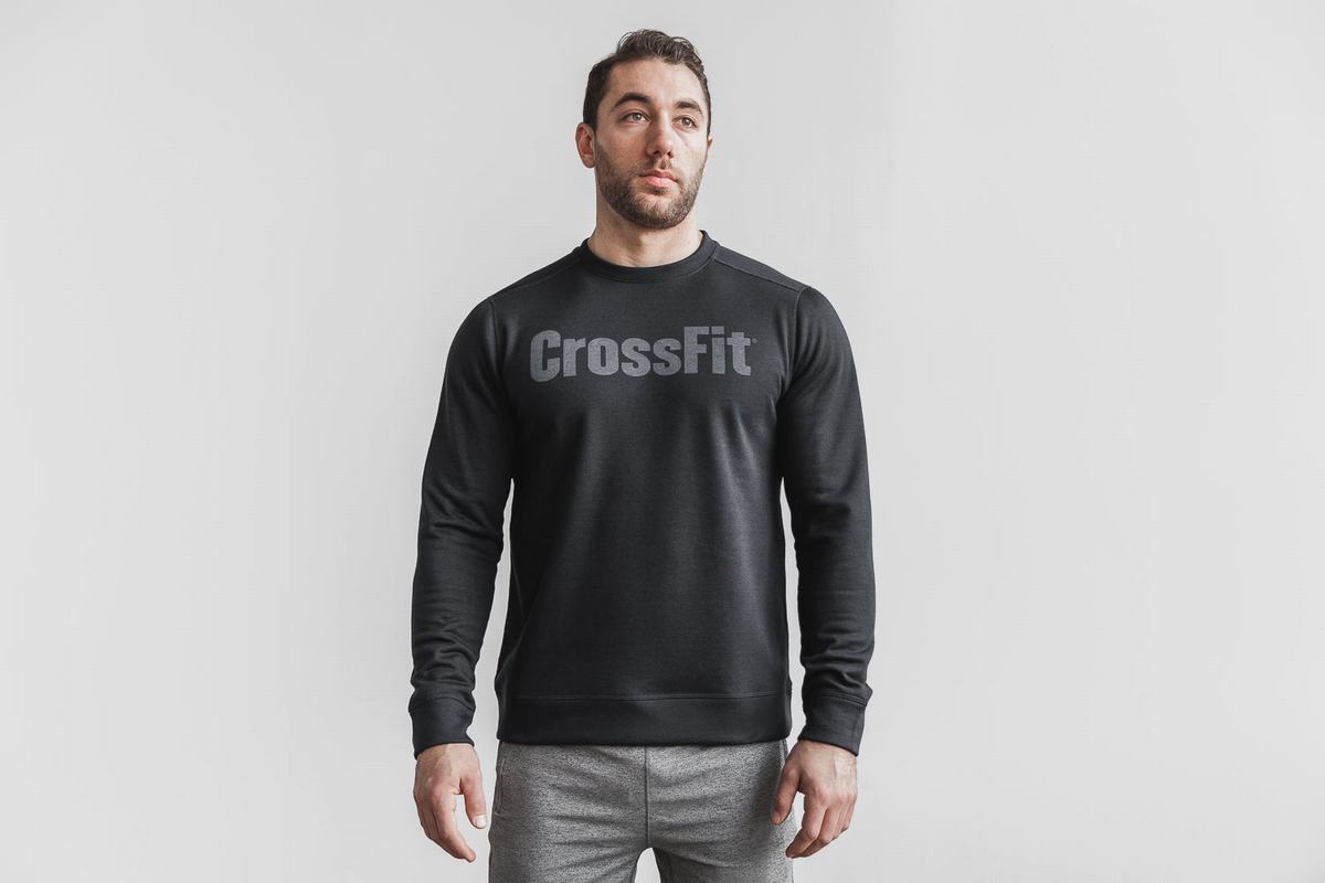 Nobull Crossfit® Crew Men\'s Sweatshirts Black | Australia (CF2973)